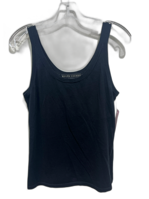 Ralph Lauren Black Size M Black Cotton Sleeveless Ribbed Hem Tank Top Black / M