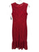 Shoshanna Size 2 Red & Black Nylon & Cotton Lace Sleeveless Midi Back Zip Dress Red & Black / 2
