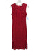 Shoshanna Size 2 Red & Black Nylon & Cotton Lace Sleeveless Midi Back Zip Dress Red & Black / 2