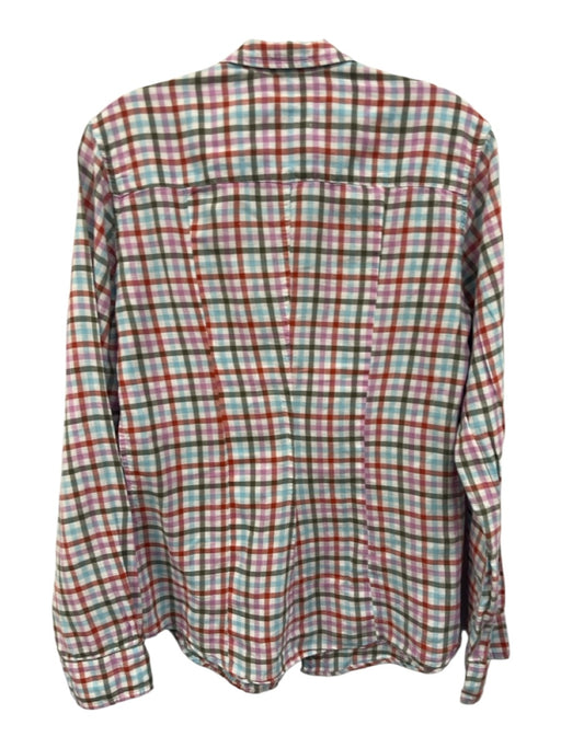 Frank & Eileen Size M Blue, Red & Multi Cotton Button Front Gingham Top Blue, Red & Multi / M
