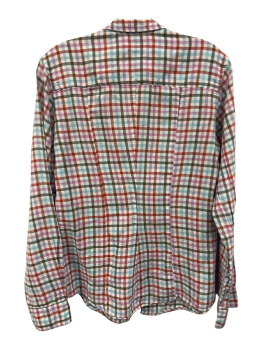 Frank & Eileen Size M Blue, Red & Multi Cotton Button Front Gingham Top Blue, Red & Multi / M