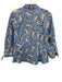 Carolina Herrera Size 6 Blue & Multi Cotton Blend Printed Collared Top Blue & Multi / 6