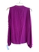 Nanette Lepore Size 4 Purple Silk Satin V Neck Long Sleeve Cold Shoulder Top Purple / 4