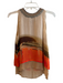 Blank London Size XS Brown Viscose Round Neck Beaded Sleeveless Sheer Top Brown / XS