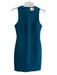 Cinq a Sept Size 4 Teal Polyester Blend Round Neck Sleeveless Back Zip Dress Teal / 4