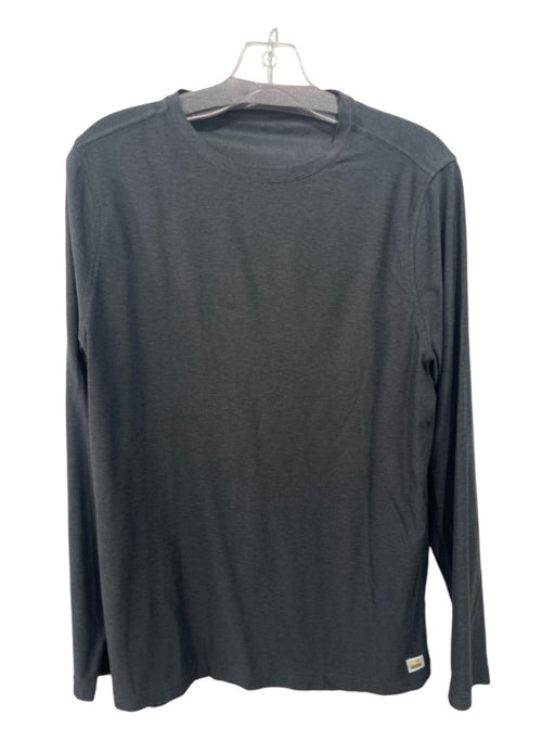 Vuori Size Est S Dark Gray Synthetic Solid Athleisure Men's Long Sleeve Shirt Est S