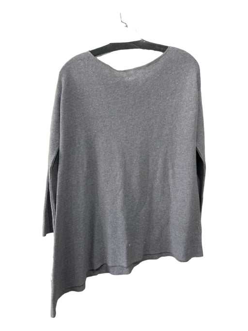 Lafayette Size S Gray COTTON & LINEN Boat Neck Sequined Long Sleeve Knit Top Gray / S