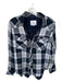 Rails Size XS Navy & white Lycocell Long Sleeve Plaid Button Down Top Navy & white / XS