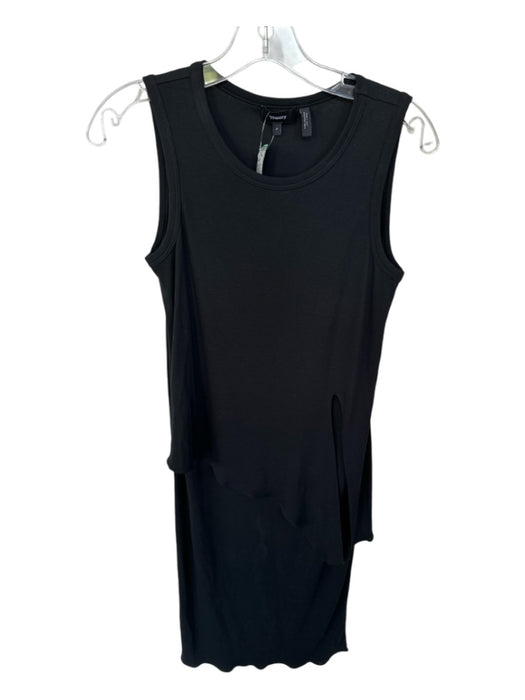 Theory Size P Black Cotton Sleeveless Layered Maxi Dress Black / P