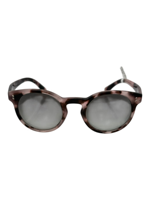Valentino Pink & Black Acetate Tortoise Round Lens Sunglasses Pink & Black