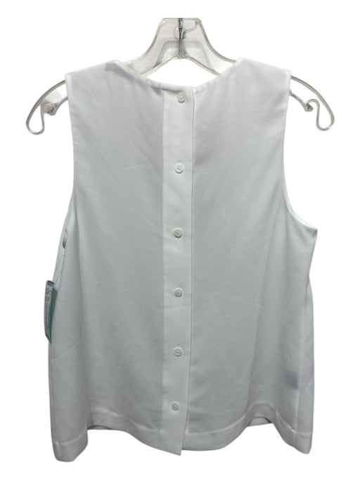 Jenni Kayne Size XS White Acetate & Polyester Sleeveless Solid V Neck Top White / XS