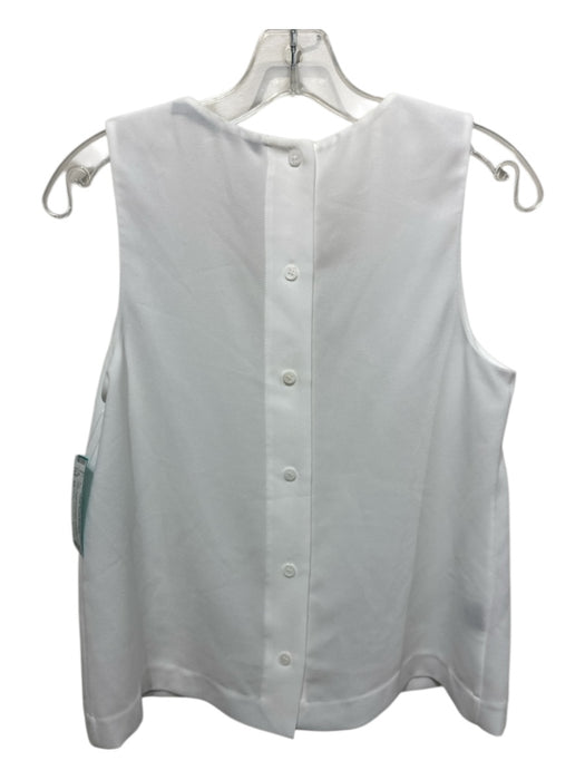 Jenni Kayne Size XS White Acetate & Polyester Sleeveless Solid V Neck Top White / XS