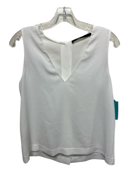 Jenni Kayne Size XS White Acetate & Polyester Sleeveless Solid V Neck Top White / XS