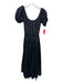 Tory Burch Size 2 Black Cotton Blend Accordian Pleats Cap Sleeve Maxi Dress Black / 2