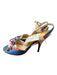 Fendi Shoe Size 36.5 Red, White, Blue Rhinestone Ankle Buckle Striped Slingbacks Red, White, Blue / 36.5