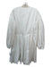 Alexander McQueen Size 48 White Cotton Front Zip Long Balloon Sleeve Dress White / 48