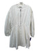 Alexander McQueen Size 48 White Cotton Front Zip Long Balloon Sleeve Dress White / 48