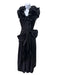 Anne Fontaine Size 42 Black Cotton Ruffle Pleated Midi Button Front Dress Black / 42