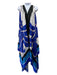 Anne Fontaine Size One Size Blue, Black & White Silk Abstract Halter Dress Blue, Black & White / One Size