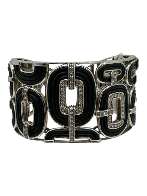 Belle Etoile Silver & Black 925 Sterling Silver Crystal Embellishments Bracelet Silver & Black