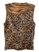 Alberto Makali Size 2 Black & Bronze Viscose Blend Sleeveless Animal Print Top Black & Bronze / 2