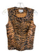 Alberto Makali Size 2 Black & Bronze Viscose Blend Sleeveless Animal Print Top Black & Bronze / 2