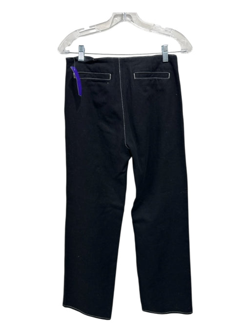 Dion Lee Size 2/XS Black Cotton High Rise Contrast Stitching Cut Out Waist Jeans Black / 2/XS