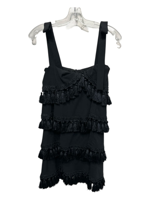 Mestiza New York Size XS Black Polyester Sleeveless Tassels Shoulder Bows Dress Black / XS