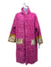 Versace Size Small Pink, White, Gold Cotton Long Sleeve Logo Open Front Robe Pink, White, Gold / Small