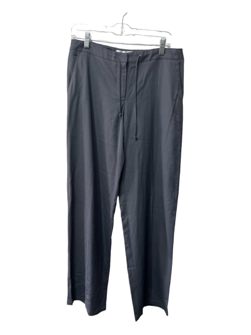Max Mara Size 10 Slate Gray Viscose Drawstring Waist Zip Pockets Straight Pants Slate Gray / 10