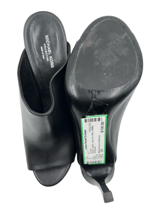 Michael Kors Collection Shoe Size 39 Black Leather open toe Mule Stiletto Pumps Black / 39