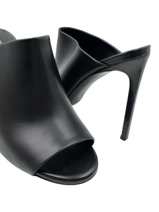 Michael Kors Collection Shoe Size 39 Black Leather open toe Mule Stiletto Pumps Black / 39
