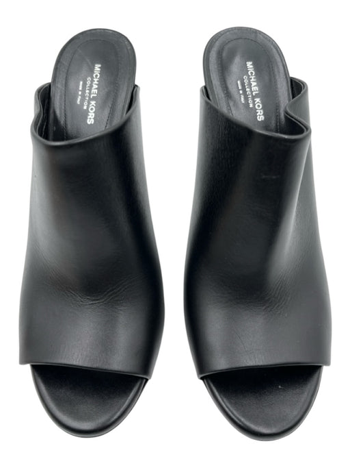 Michael Kors Collection Shoe Size 39 Black Leather open toe Mule Stiletto Pumps Black / 39
