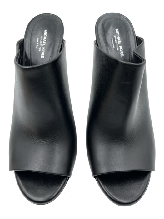 Michael Kors Collection Shoe Size 39 Black Leather open toe Mule Stiletto Pumps Black / 39