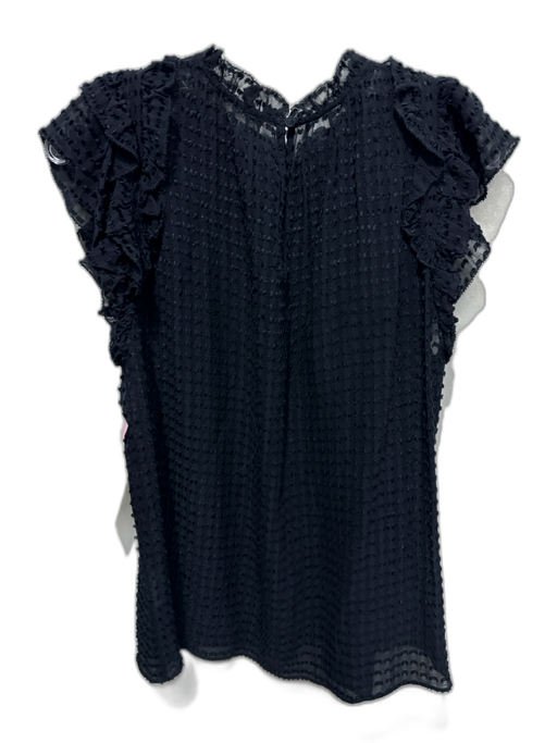 Ulla Johnson Size 6 Black Silk Blend Sleeveless Ruffle Shoulder Detail Top Black / 6