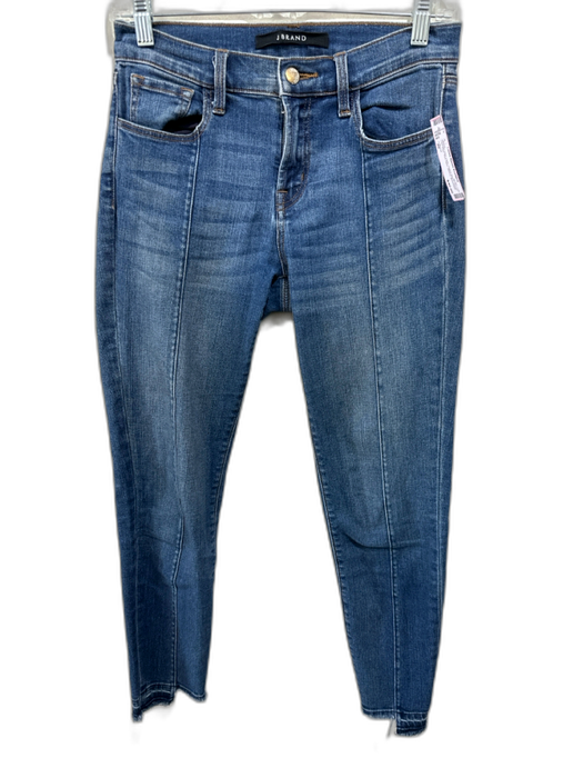 J Brand Size 26 Medium dark wash Cotton Blend Denim Low Rise Raw Hem Jeans Medium dark wash / 26