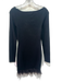 Lovers and Friends Size S Black Polyester Blend Ribbed Feather Hem Dress Black / S