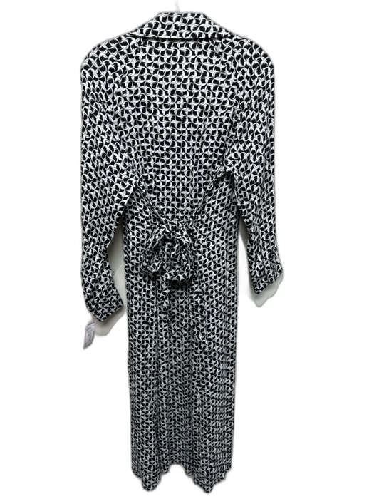 & Other Stories Size 4 Black & White Viscose Abstract Geometric Collared Dress Black & White / 4