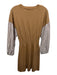 Derek Lam 10 Crosby Size M Brown & White Wool Blend Knit Ribbed Detail Dress Brown & White / M