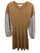 Derek Lam 10 Crosby Size M Brown & White Wool Blend Knit Ribbed Detail Dress Brown & White / M
