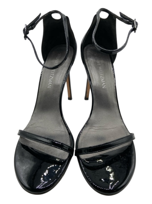 Stuart Weitzman Shoe Size 9.5 Black Patent Leather Strappy Stiletto Sandals Black / 9.5