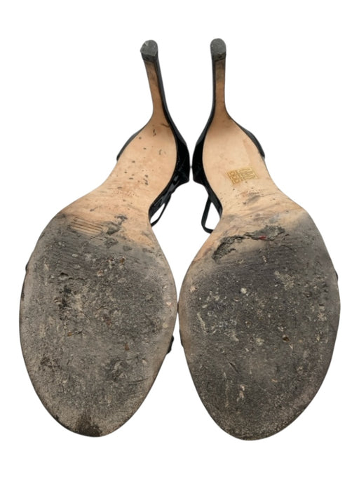 Stuart Weitzman Shoe Size 9.5 Black Patent Leather Strappy Stiletto Sandals Black / 9.5