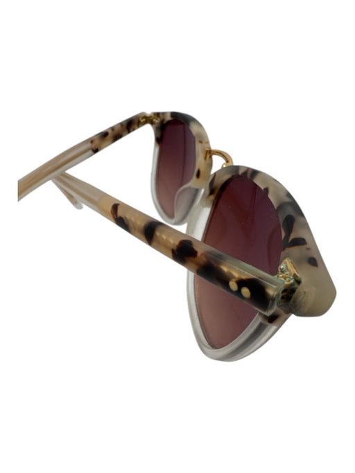 Krewe Tortoiseshell Gold Tone Hardware Rounded Sunglasses Tortoiseshell