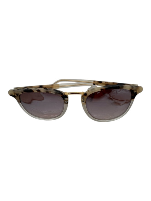 Krewe Tortoiseshell Gold Tone Hardware Rounded Sunglasses Tortoiseshell