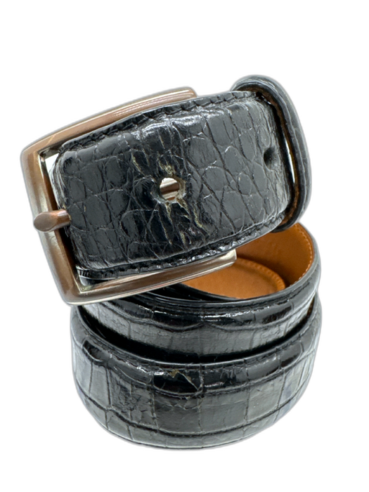 Polo Ralph Lauren Black Leather Aligator Men's Belt Black