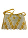 Antonello Tedde Yellow & White Cotton Embroidered Magnetic Closure Bag Yellow & White / S