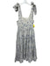 Mille Resort & Travel Size S Cream & Blue Cotton Floral Embroidered Dress Cream & Blue / S