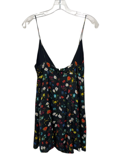 Alice + Olivia Size 2 Black, Red, Multi Viscose floral print Tie Detail Dress Black, Red, Multi / 2