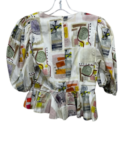 Hunter Bell Size 2 White, Green, Multi Cotton All Over Print Square Neck Top White, Green, Multi / 2