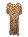 Diane Von Furstenberg Size 4 white, orange, multi Viscose floral print Dress white, orange, multi / 4